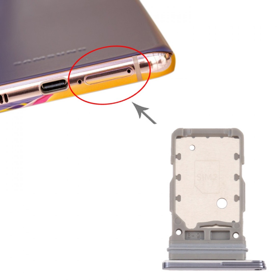 Samsung Galaxy S21/S21+/S21 Ultra SIM Card Tray Blue Ori PFSMS21U22